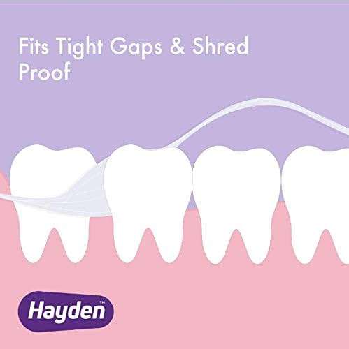 Hayden Expanding Dental Floss. Expands To Clean Between Tight Teeth. 6 Pack Value. Fresh Feeling Polar Mint Woven Floss. Anti Tartar Actives for Gentle Care. 180 Yards. Expandable Clean. PFA Free. - Image 4