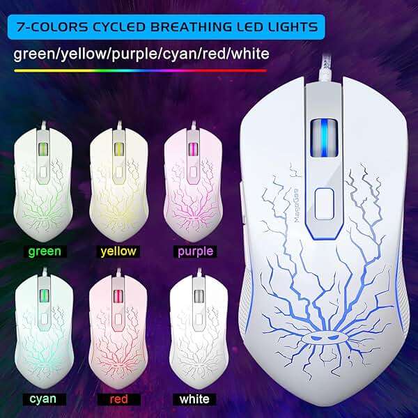 Gaming Keyboard and Mouse Combo, K1 RGB LED Backlit Keyboard with 104 Key for PC/Laptop(White) - Image 6
