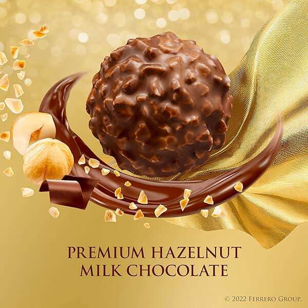 Ferrero Rocher Gourmet Hazelnut Milk Chocolate Gift Box, 42 Individually Wrapped Chocolates, 18.5 oz - Image 3