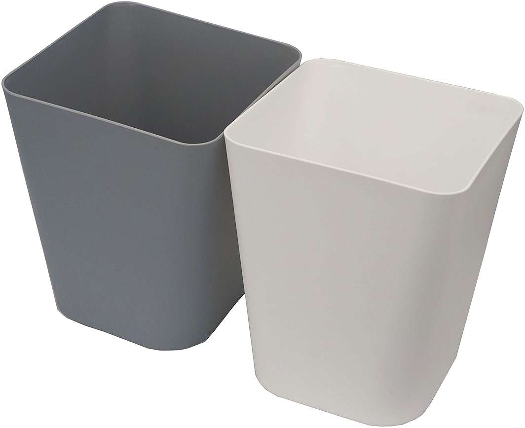 Feiupe 1.6 Gallon Small Trash Can Wastebasket for Kitchen Office Bathroom,Pack of 2(White+Gray) - Image 2