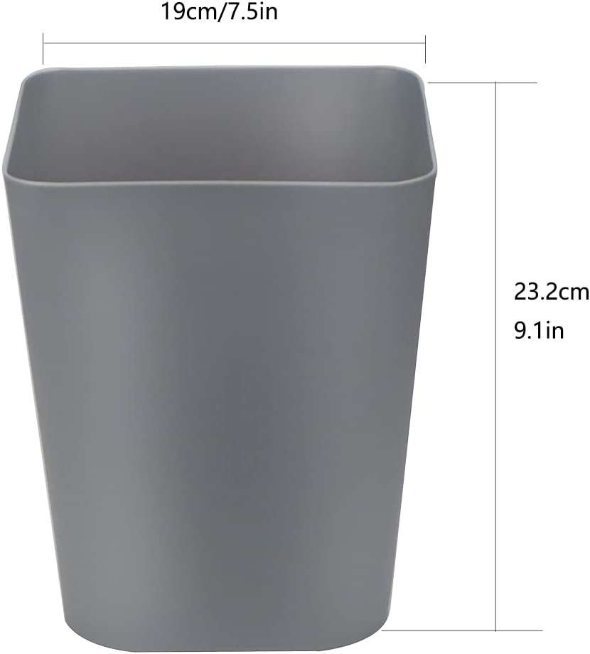 Feiupe 1.6 Gallon Small Trash Can Wastebasket for Kitchen Office Bathroom,Pack of 2(White+Gray) - Image 3