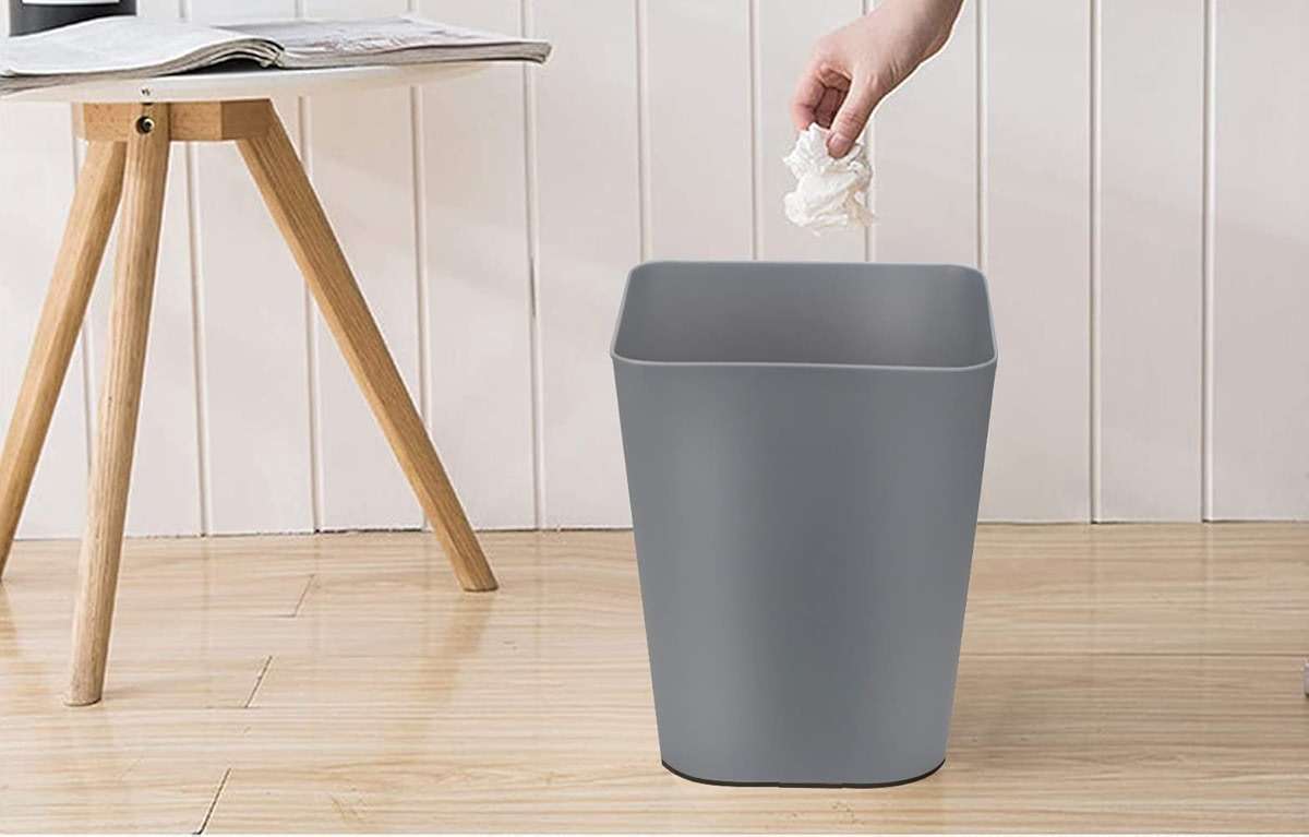 Feiupe 1.6 Gallon Small Trash Can Wastebasket for Kitchen Office Bathroom,Pack of 2(White+Gray) - Image 5