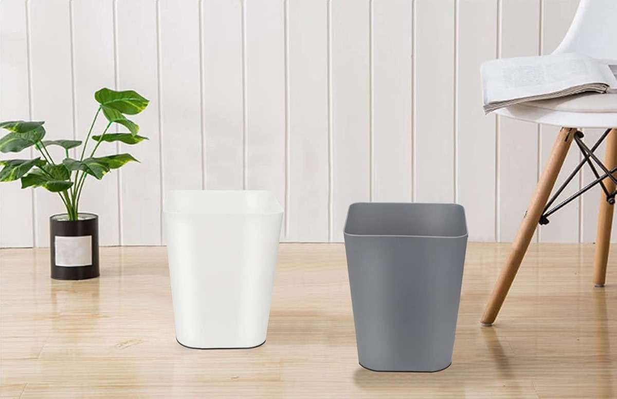 Feiupe 1.6 Gallon Small Trash Can Wastebasket for Kitchen Office Bathroom,Pack of 2(White+Gray) - Image 7