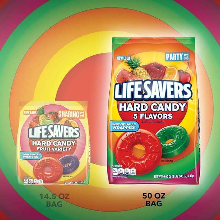 Life Savers 5 Flavors Hard Candy Party Size 50 oz Bag Summer Road Trip Essentials - Image 5