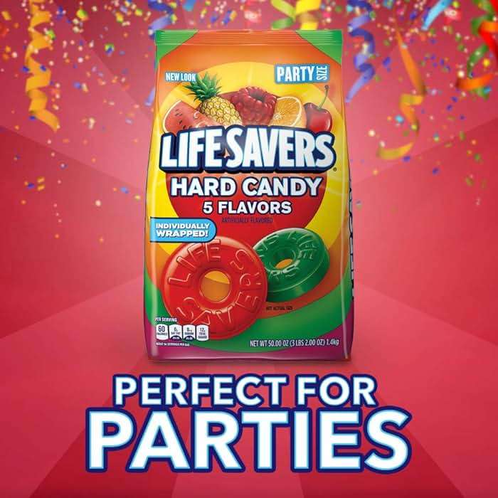 Life Savers 5 Flavors Hard Candy Party Size 50 oz Bag Summer Road Trip Essentials - Image 7