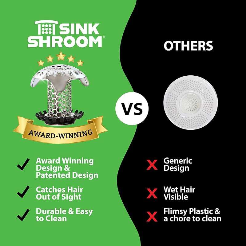 SinkShroom Ultra Revolutionary Bathroom Sink Drain Protector, Stainless Steel - Image 5