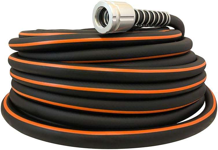 Flexon Flextreme Pro 5/8" x 100ft Performance Rubber Garden Hose – Heavy-Duty, Kink-Resistant, All-Weather Flexibility, Industrial-Grade Couplings, Durable Outdoor Watering Hose for Lawn & Garden - Image 2