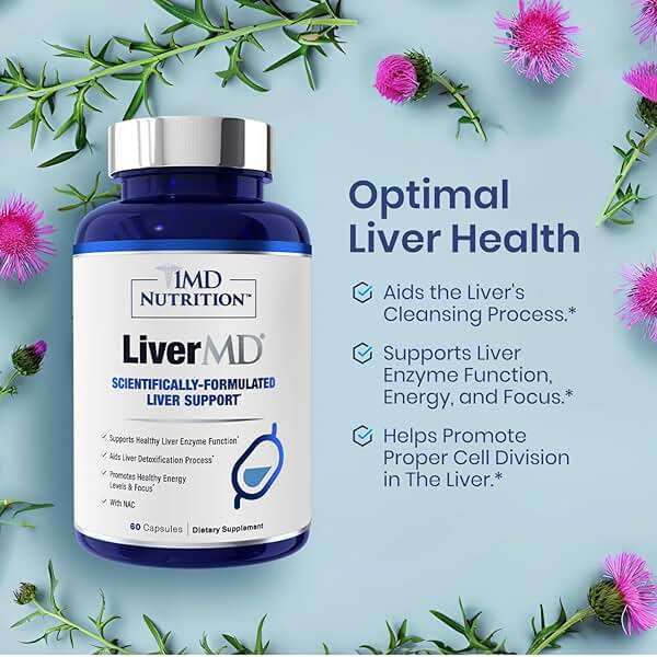 1MD Nutrition LiverMD - Liver Support Supplement | Siliphos Milk Thistle Extract & NAC - Supports Healthy Energy, Immunity & Overall Health - Liver Cleanse & Support | 60 Capsules - Image 3