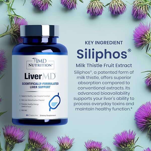 1MD Nutrition LiverMD - Liver Support Supplement | Siliphos Milk Thistle Extract & NAC - Supports Healthy Energy, Immunity & Overall Health - Liver Cleanse & Support | 60 Capsules - Image 4