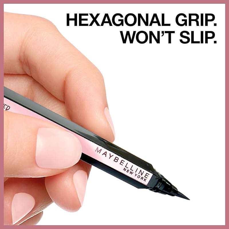 Maybelline Hyper Easy Liquid Pen No-Skip Eyeliner, Satin Finish, Waterproof Formula, Pitch Black, 0.018 Fl Oz - Image 8