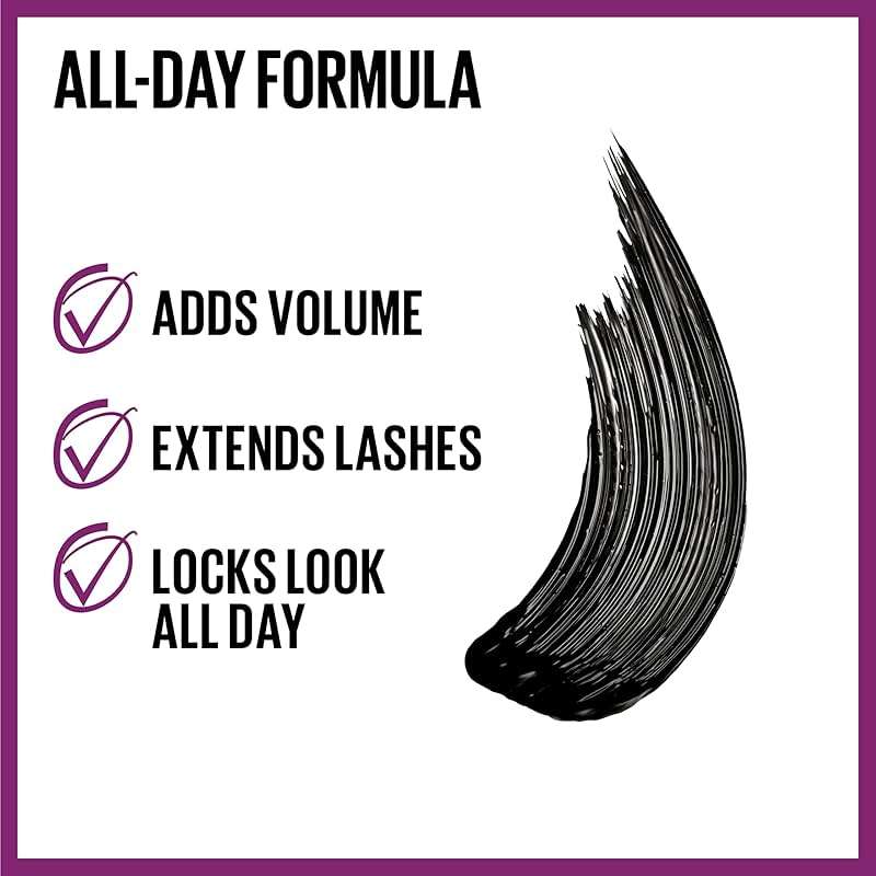 Maybelline The Falsies Lash Lift Waterproof Mascara Volumizing, Lengthening, Lifting, Curling, Multiplying, Eye Makeup, Very Black, 1 Count - Image 2
