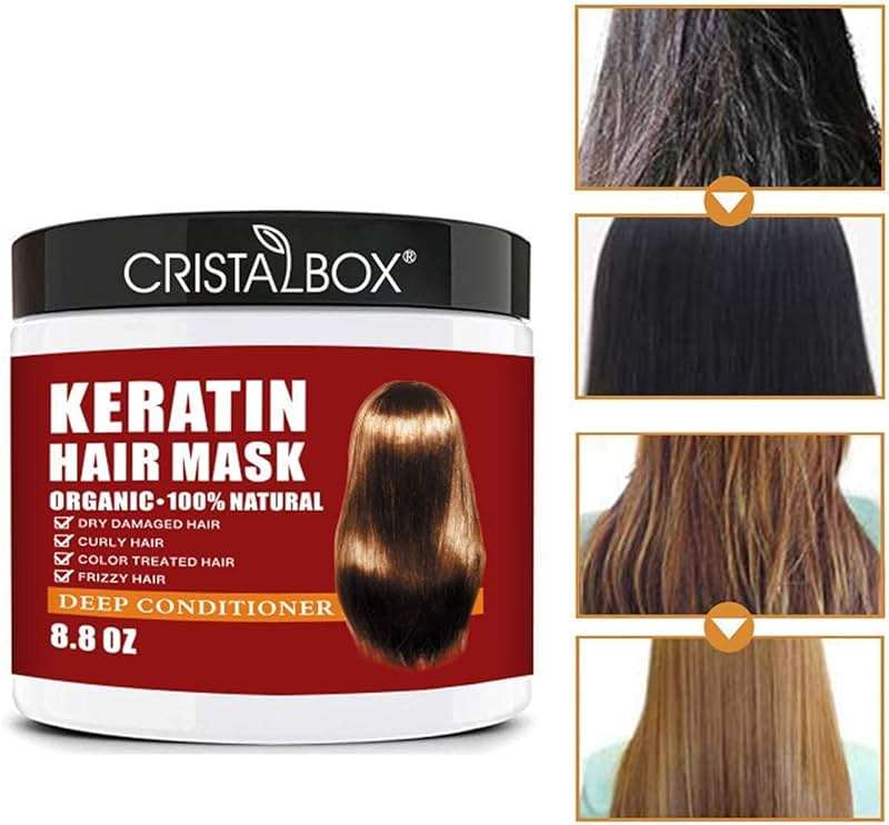 Keratin Hair Mask,Keratin Hair Treatment 250g Hair Mask for Dry Damaged Hair,Deep Conditioning Hair Treatment Mask Repair Treatment Damage Hair Root,Natural Deep Conditioner Hydrating Hair Care Gifts - Image 4