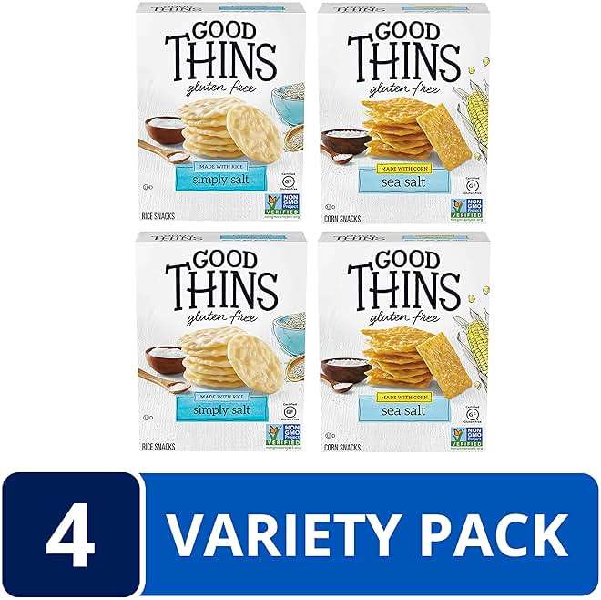 GOOD THINS Rice & Corn Snacks Gluten Free Crackers Variety Pack, Bulk Snack Crackers, 4 Boxes - Image 3