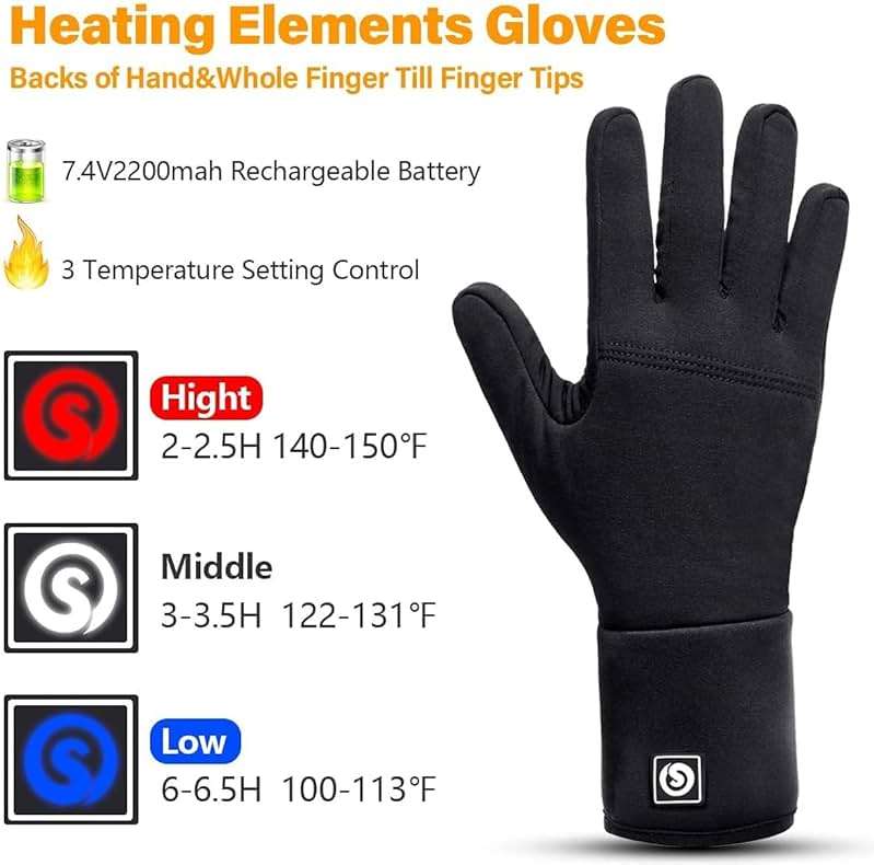 DAY WOLF Heated Glove Liners Electric Gloves for Men Women Rechargeable Battery Hand Warmer for Winter Sports Snow Biking Riding Cycling Hunting - Image 2