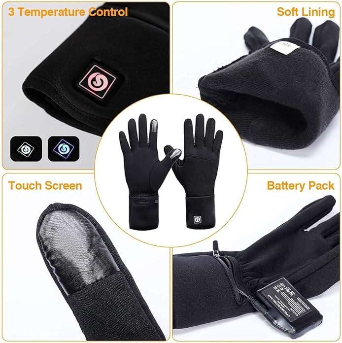 DAY WOLF Heated Glove Liners Electric Gloves for Men Women Rechargeable Battery Hand Warmer for Winter Sports Snow Biking Riding Cycling Hunting - Image 4