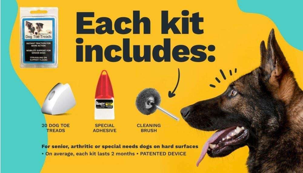 TAKTIKAL Dr. McHenry's Dog Toe Treads, Set of 24, Adhesive, Cleaning Brush, Increased Traction, Mobility Support, Large Kit- Weight: 40-60 lbs. Net Weight 1.6 oz. - Image 3