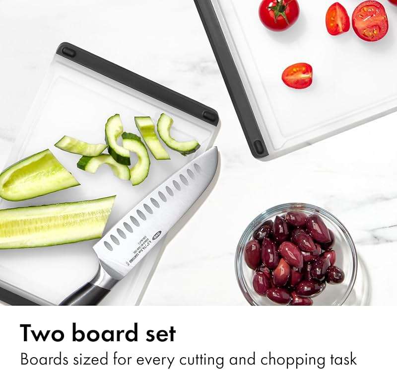 OXO Good Grips 2-Piece Cutting Board Set, Cutting Boards for Kitchen Prep, Non-Porous Double-Sided Design, Dishwasher-Safe, Durable Kitchen Essentials - Image 4