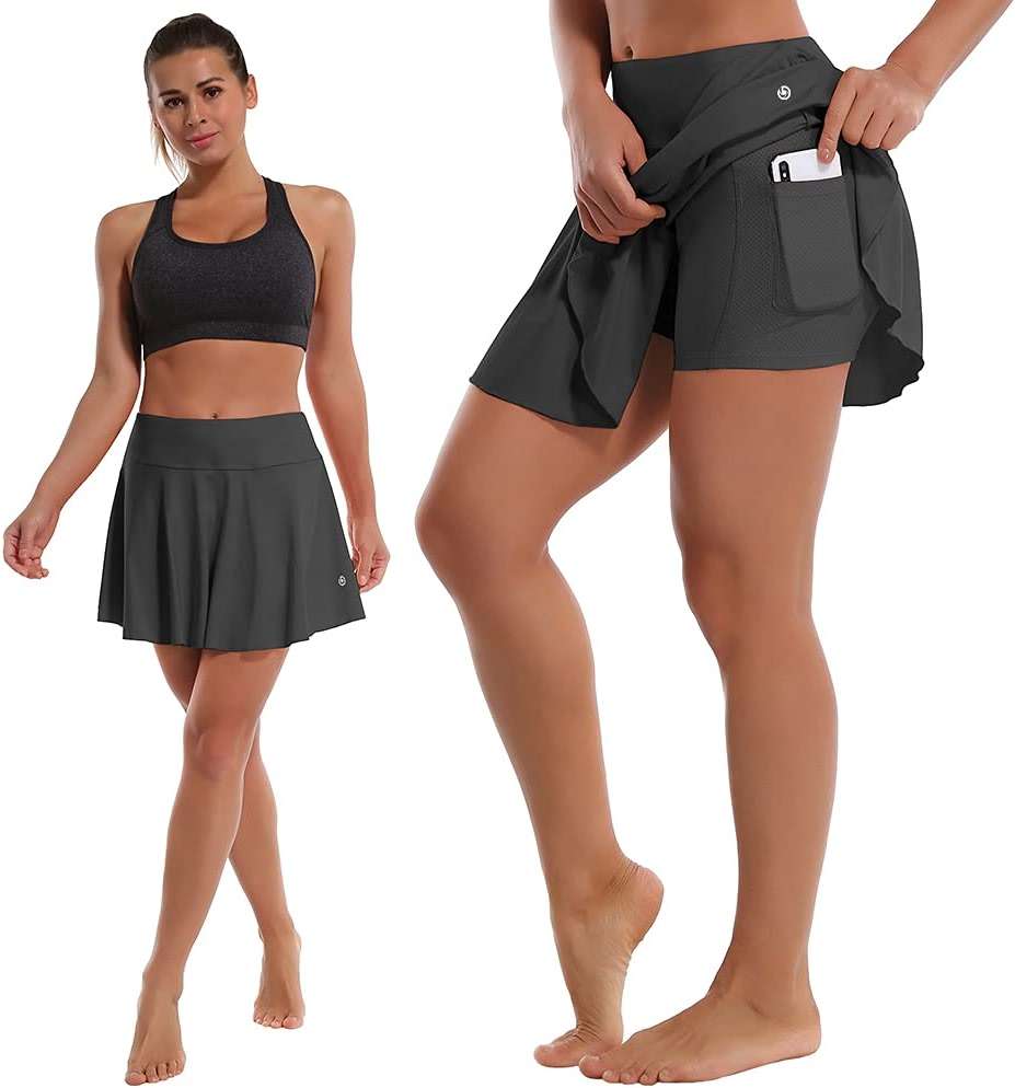 BUBBLELIME 2 Styles 5" XXS-XL Women's UPF 50+ Adjustable Running Skort with Pockets Active Tennis Golf Workout Skirt - Image 2