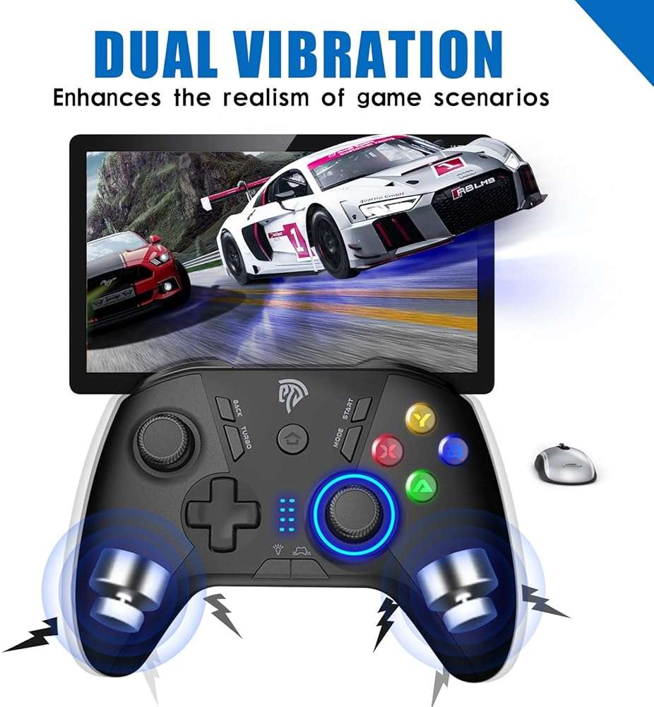 EasySMX 2.4G Wireless Gaming Controller for Windows PC, Steam Deck, PS3 & Android TV Box, Plug and Play Gamepad with Dual Vibration, 4 Back Paddles, Up to 14-Hour Battery Life - Image 4