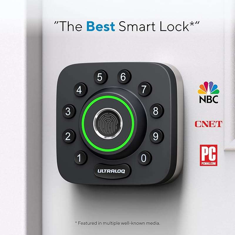 ULTRALOQ Smart Lock U-Bolt Pro, 7-in-1 Fingerprint Keyless Entry Door Lock with App Control, Anti-peep Keypad, Auto Lock, Smart Deadbolt Front Door, IP65 Waterproof, Easy Installation, 1 Year Battery - Image 3