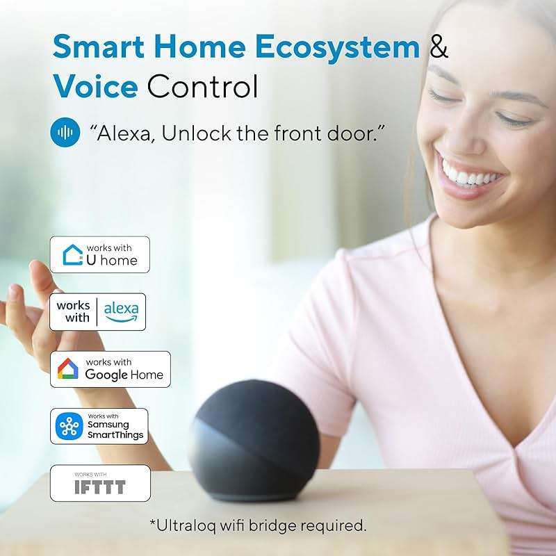 ULTRALOQ Smart Lock U-Bolt Pro, 7-in-1 Fingerprint Keyless Entry Door Lock with App Control, Anti-peep Keypad, Auto Lock, Smart Deadbolt Front Door, IP65 Waterproof, Easy Installation, 1 Year Battery - Image 8
