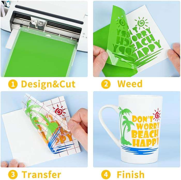 Lya Vinyl 55 Pack Permanent Adhesive Vinyl Sheets for Decor Sticker, Party Decoration, Car Decal - 43 Color Vinyl for Cutting Machine, Craft Cutter - Image 3
