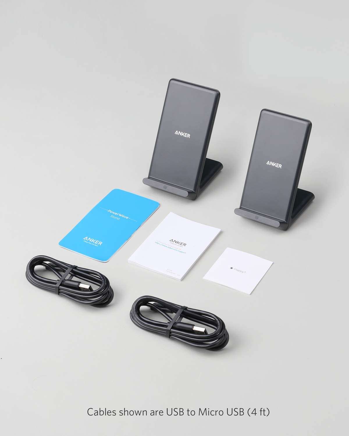 Anker 313 Wireless Charger (Stand), Qi-Certified for iPhone 15/14 / 13/12 / 11 / X / 8, 10W Max for Galaxy S23 / S22 / S21, Micro-USB (Black, 2-Pack, 9V / 2A Adapter Required, Not Included) - Image 7