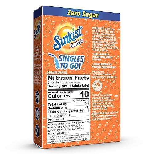 Sunkist Soda Orange Singles To Go Drink Mix, 12 Boxes with 6 Packets Each - 72 Total Servings - Image 2