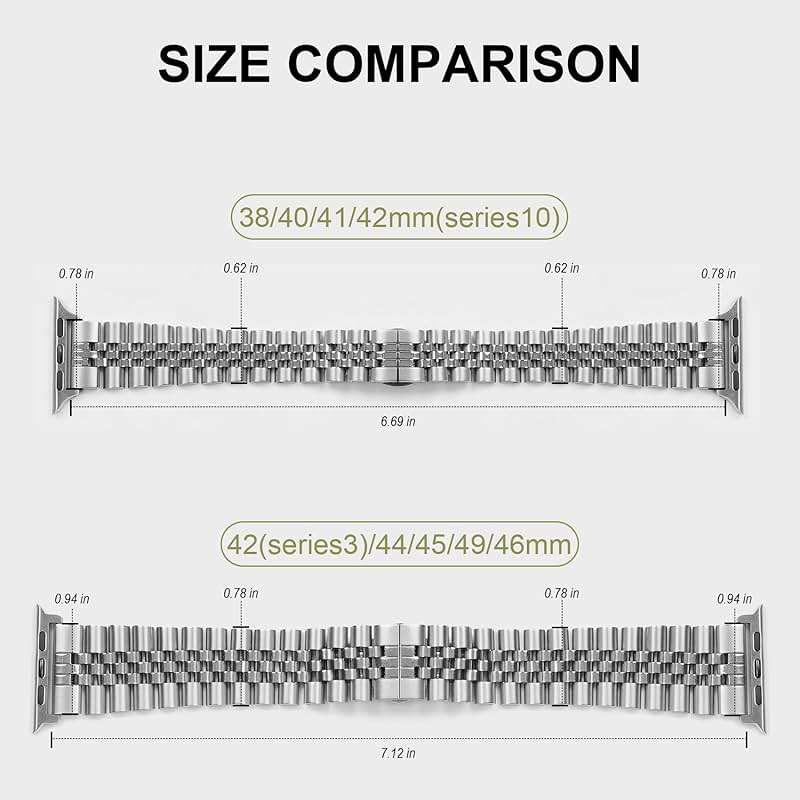 baozai Compatible with Apple Watch Band Ultra 3 Ultra 2 Ultra 46mm 45mm 44mm, iWatch Series 11-1 SE3 Stainless Steel Strap with Butterfly Folding Clasp for Men, Silver - Image 3