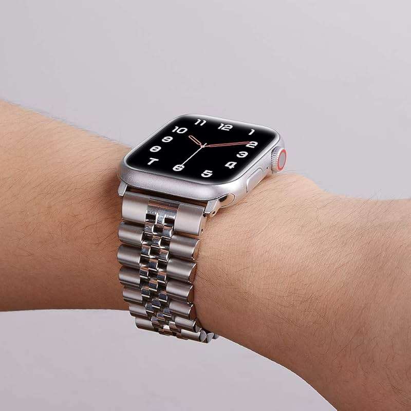 baozai Compatible with Apple Watch Band Ultra 3 Ultra 2 Ultra 46mm 45mm 44mm, iWatch Series 11-1 SE3 Stainless Steel Strap with Butterfly Folding Clasp for Men, Silver - Image 6