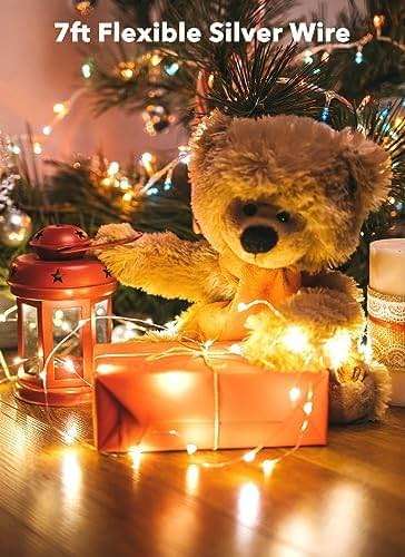 Brightown 12 Pack LED Fairy Lights Battery Operated String Lights - 7ft 20LED Waterproof Silver Wire Firefly Starry Moon Lights for DIY Crafts Wedding Table Centerpieces Party Ramadan Decorations - Image 7