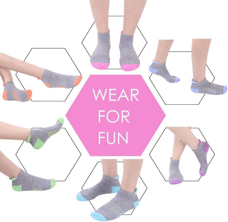 JOYNÉE Womens Ankle Athletic Low Cut Tab Socks Cushioned Running Sports 6 Pack - Image 5