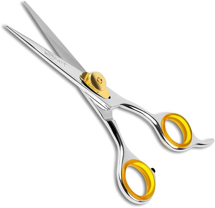 SHARF Professional 5.75” Straight Barber Scissors: Sharp 440c Japanese Stainless Steel Hair Cutting Shears For Men & Women| Gold Touch Series Trimming Scissors w/Easy Grip Handles - Image 5