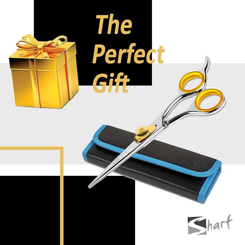 SHARF Professional 5.75” Straight Barber Scissors: Sharp 440c Japanese Stainless Steel Hair Cutting Shears For Men & Women| Gold Touch Series Trimming Scissors w/Easy Grip Handles - Image 6