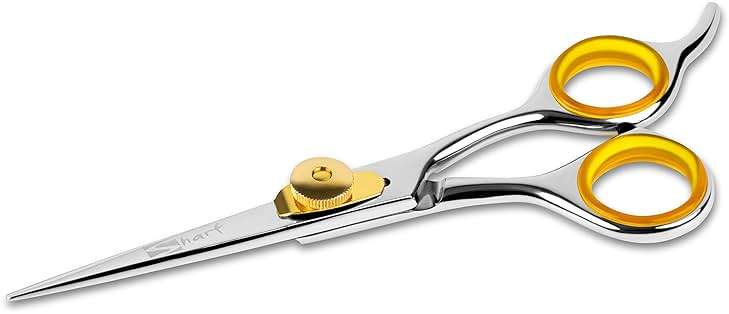 SHARF Professional 5.75” Straight Barber Scissors: Sharp 440c Japanese Stainless Steel Hair Cutting Shears For Men & Women| Gold Touch Series Trimming Scissors w/Easy Grip Handles - Image 7