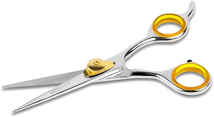 SHARF Professional 5.75” Straight Barber Scissors: Sharp 440c Japanese Stainless Steel Hair Cutting Shears For Men & Women| Gold Touch Series Trimming Scissors w/Easy Grip Handles - Image 8