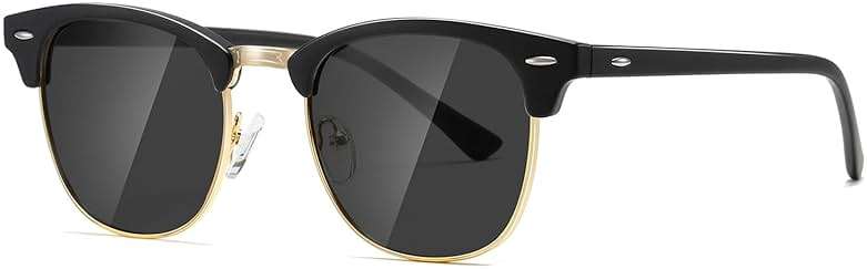 AEVOGUE Polarized Semi Rimless Sunglasses for Men Women, Retro UV400 Sun Glasses for Driving Outdoor - Image 1