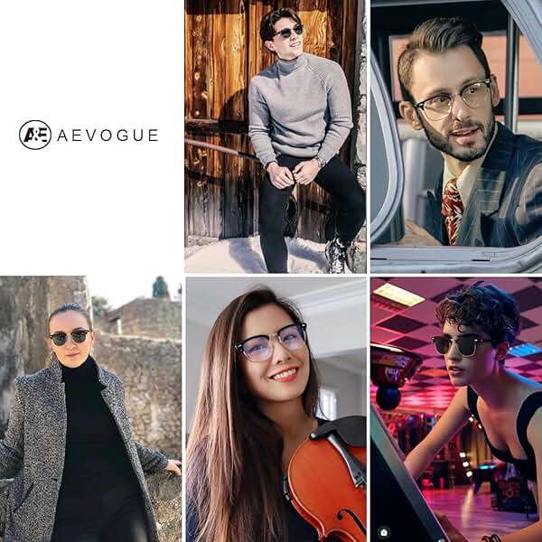 AEVOGUE Polarized Semi Rimless Sunglasses for Men Women, Retro UV400 Sun Glasses for Driving Outdoor - Image 2