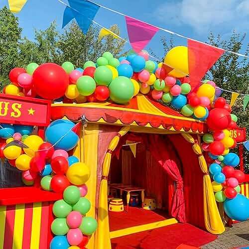 RUBFAC 120 Balloons Assorted Color 12 Inches Rainbow Latex Balloons, 12 Bright Color Party Balloons for Birthday Baby Shower Wedding Party Supplies Arch Garland - Image 2