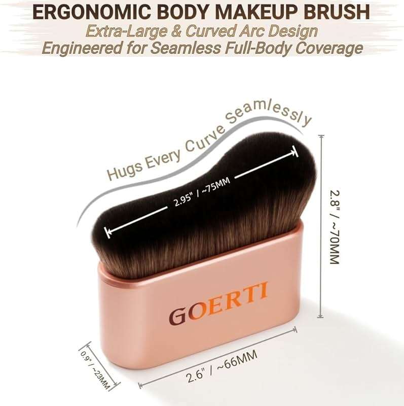 GOERTI Professional Body Makeup Brush, Kabuki Foundation Brush Makeup Brush, Self Tanner Brush, Self Tanning Applicator, Blend & Blur Body Bronzer Tan Brush for Lotion Cream Powder Liquid - Image 2