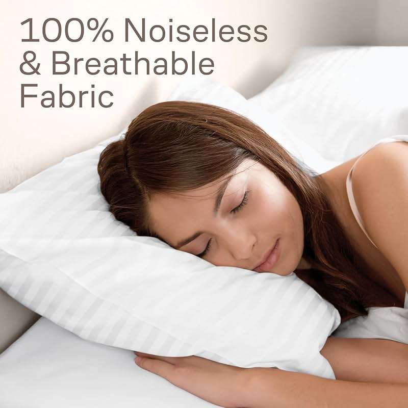 Ultra Soft Pillow Protectors with Zipper Standard Size - Set of 4 Breathable Pillow Covers - 100% Protection Against Stains, Dust & Dirt - Machine Washable (Dark White) - Image 6