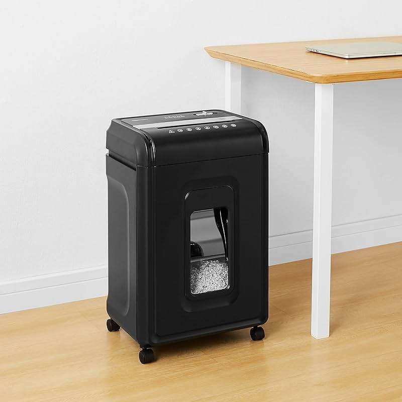 Amazon Basics 24 Sheet Cross Cut Paper, CD and Credit Card Home Office Shredder with Pullout Basket, Black - Image 2