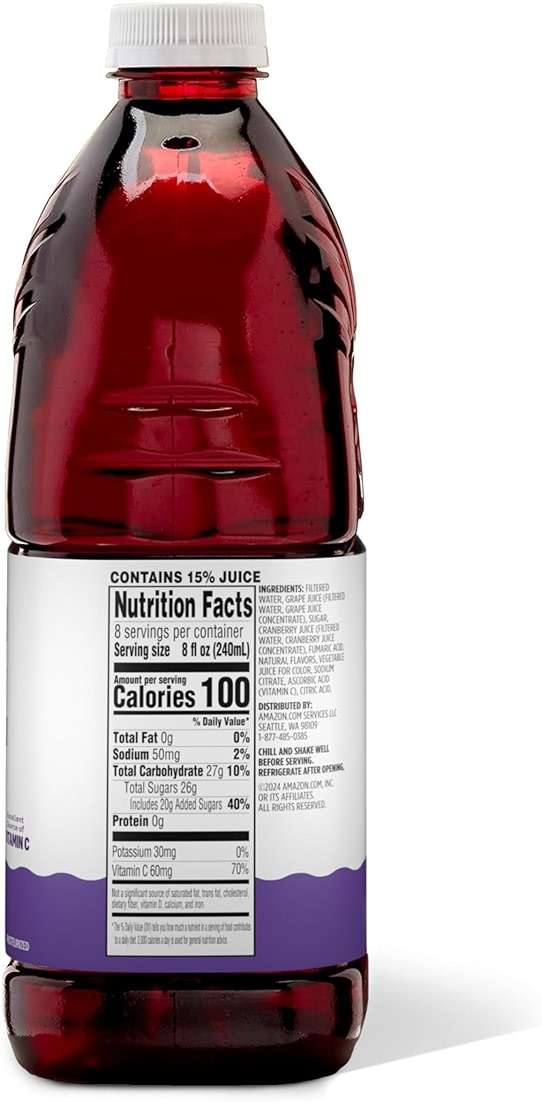 Amazon Grocery, Grape Cranberry Juice Cocktail, 64 Fl Oz - Image 2