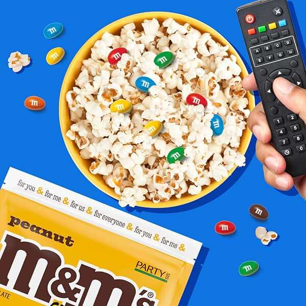 M&M'S Peanut Milk Chocolate Candy, Chocolate Candy Bulk, Party Size 38 oz Bag (Pack of 2) - Image 4