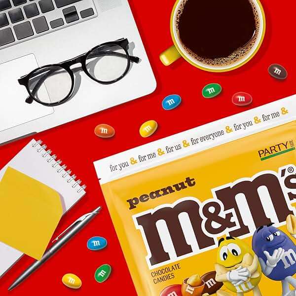 M&M'S Peanut Milk Chocolate Candy, Chocolate Candy Bulk, Party Size 38 oz Bag (Pack of 2) - Image 5