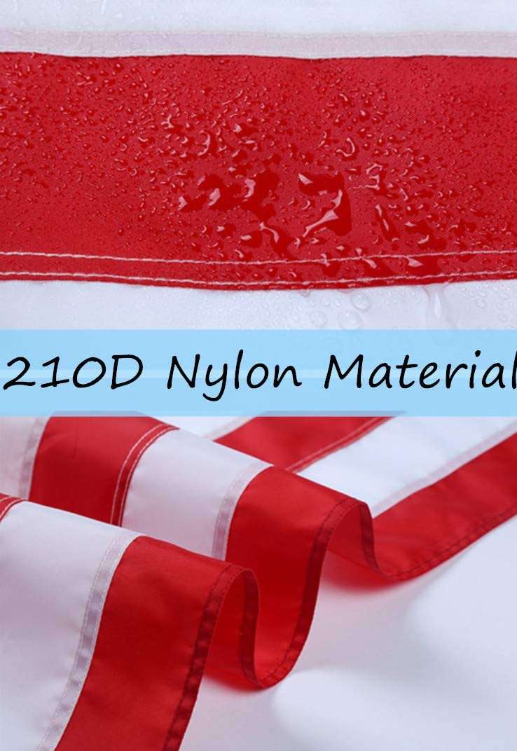 duduta 2x3 Ft American Flag Nylon USA Flag Outdoor Indoor Small US Flag, Patriotic July of 4th Decorations, Embroidered Stars Sewn Stripes Brass Grommets - Image 5