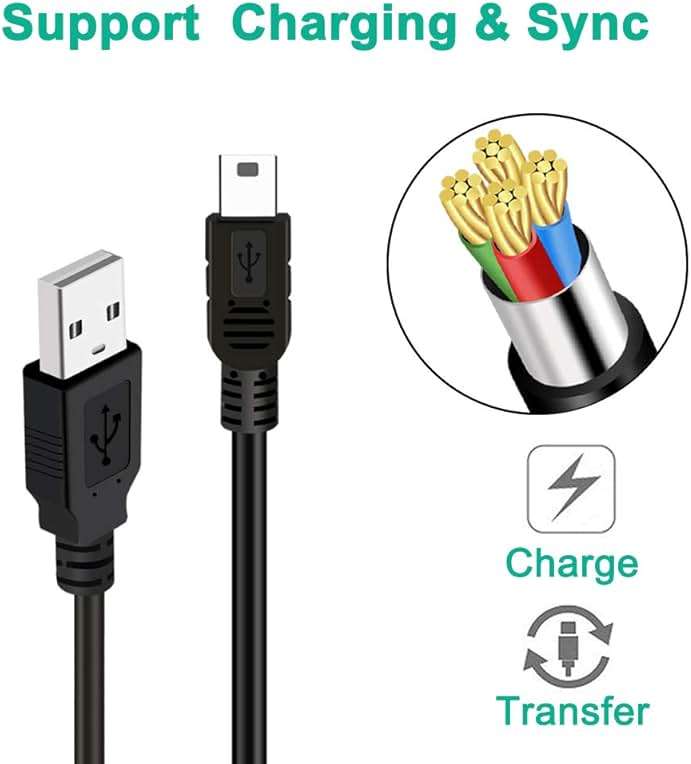SCOVEE PS3 Charger Cable,10ft PS3 Controller Charging Cord,Mini USB Cable for Sony Playstation 3 Controller DualShock 3 PS Move Slim Wireless Game,TI84 Plus CE Charging Cables Mini-B Charger Data Wire - Image 4