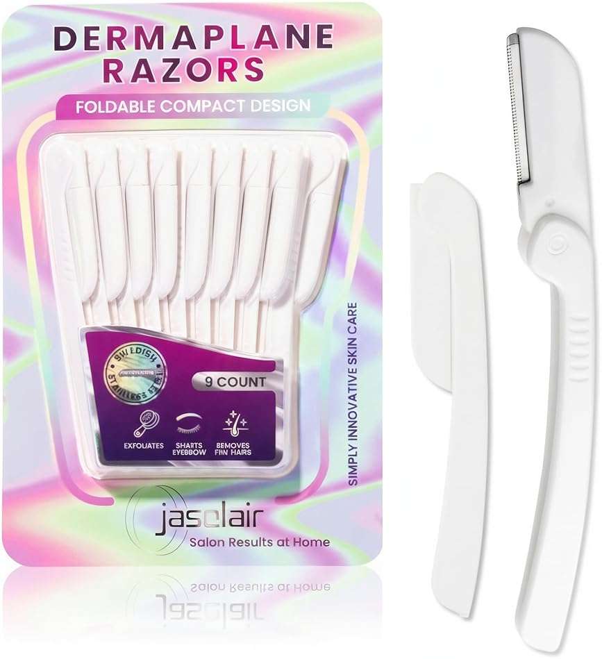 Jasclair Dermaplaning Razor (9 Count) – Face Razors for Women for Peach Fuzz, Eyebrow Shaping & Gentle Exfoliation – At Home Facial Shaver for Smooth Skin & Flawless Makeup Prep - Image 8