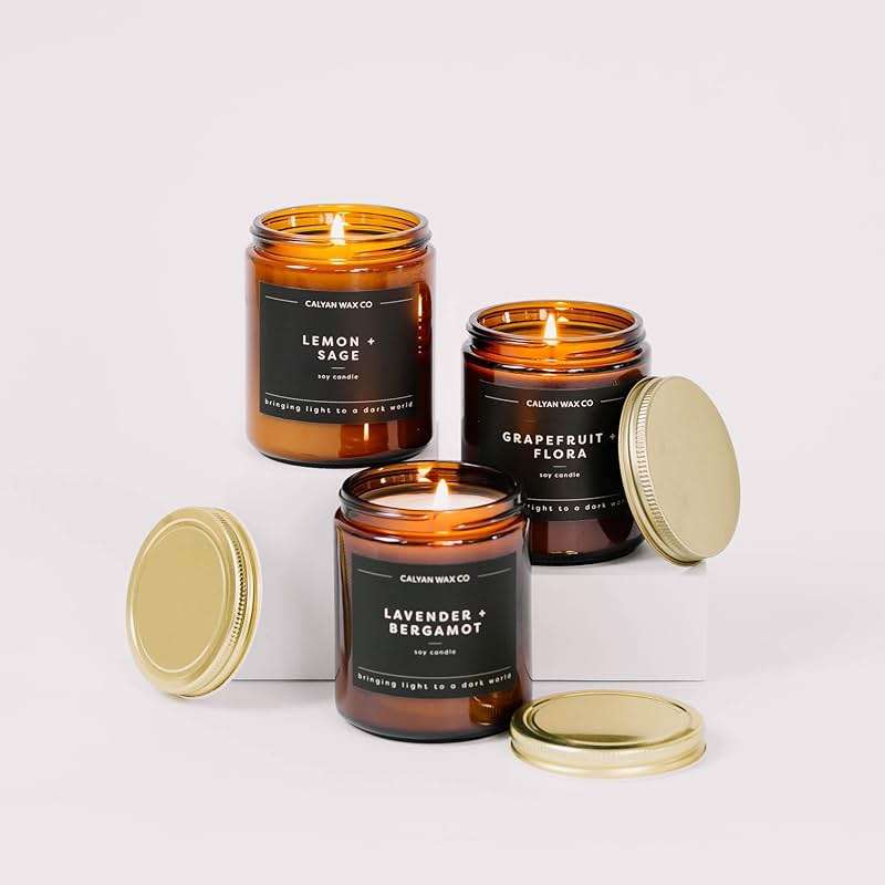 Calyan Wax Co. Cedar & Tobacco Scented Candle - 57 Hour Burn - Luxury Clean Soy Wax Candles - Long Lasting Amber Glass Jar Candle for Home - 7.2oz - Image 7