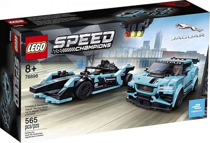 LEGO Speed Champions Formula E Panasonic Jaguar Racing Gen2 car and Jaguar I-PACE eTROPHY 76898 Building Kit (565 Pieces) - Image 1